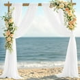 thumbnail image 4 of GoXteam Wedding Arch Draping Fabric 1 Panel, 31 inch x 20 ft Chiffon Backdrop Curtain, Outdoor Sheer Drapery for Ceremony Party Ceiling, White, 4 of 7