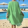 thumbnail image 6 of AnuYalue Women's Swimsuit Cover Up Half Sleeve Sun Protection Hollowed Out Shirt Dress Summer Beach Lace Pullover Tops, 6 of 6