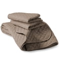 thumbnail image 2 of Bare Home Premium Diamond Stitched 3 Piece Coverlet Set - Ultra-Soft Luxurious Lightweight All Season Bedspread (Full/Queen, Taupe), 2 of 5