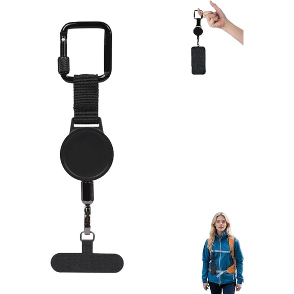 Outdoor Anti-Theft Retractable Phone Lanyard, Retractable steel-cable Anti-Theft Phone Holderwith Carabiner Anti-Drop