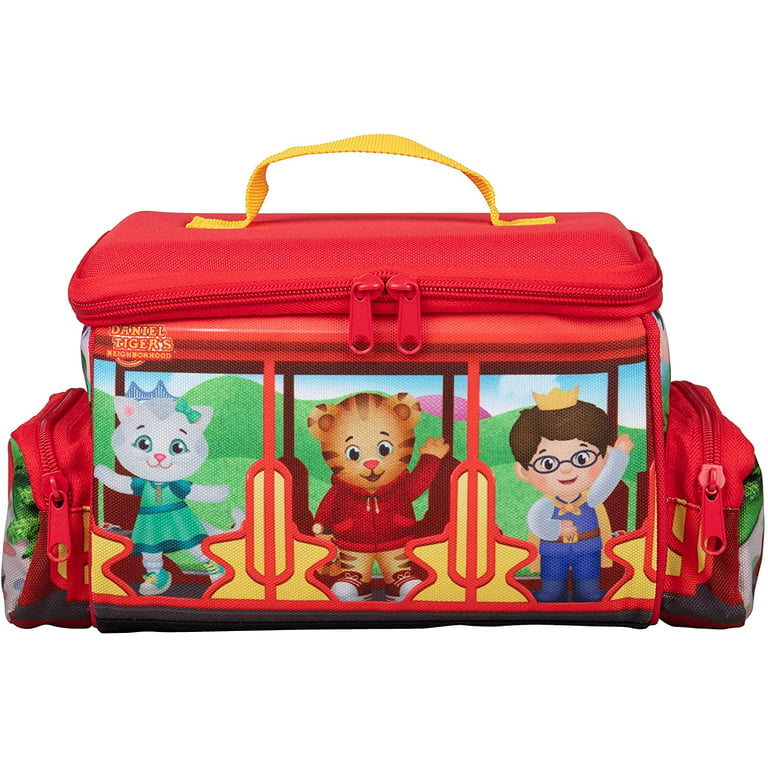 Daniel Tiger's neighborhood- Insulated Durable Lunch Bag Tote for Kids, Reusable Heavy Duty Lunch Box W Handle and Mesh Pocket for Back to School