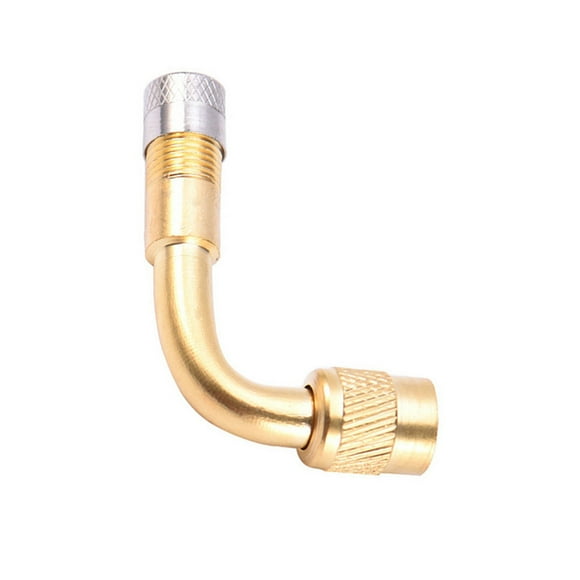 Yeacher 90 Degree Brass Air Tyre Valve Schrader Valve Stem with Extension Adapter for Car Truck Motorcycle
