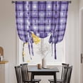thumbnail image 3 of Purple Plaid Balloon Curtains for Bedroom/Front Door/Bathroom, Modern Art Checkered Farmhouse Tie Up Curtains 63 Inch Length Light Filtering Kitchen Curtains Shades for Windows 46"x63", 3 of 8