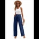 thumbnail image 2 of Pantalones de Salón Anchos para Mujer, Azul Oscuro, Talla XL, 2 of 8