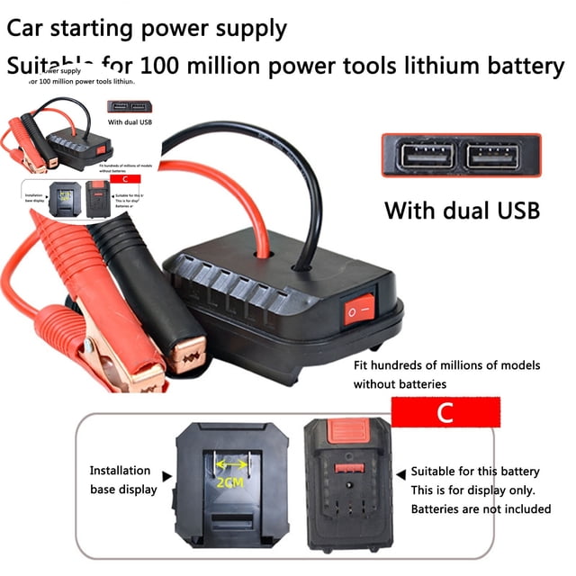 Dvruxg Car Battery Jump Starter - Portable Jump Starter | High-Power, Safe Converter Adapter | Auto, Automotive Battery Booster Inverter for Truck, Camping, Outdoor, Rv