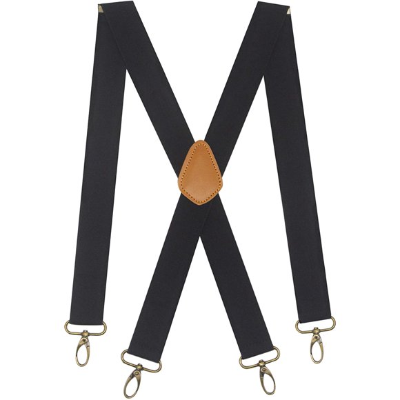 Boucles de Ceinture Robustes pour Hommes, Dos en X, Bretelles de 1,4 Po avec 4 Mousquetons