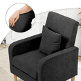 thumbnail image 5 of MoNiBloom Cotton-linen Fabric Accent Chairs, Modern Armchair with Toss Pillow, Upholstered Single Sofa for Living Room Bedroom, Black, 5 of 9