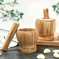 thumbnail image 3 of Garlic Mortar and Pestle Premium Bamboo 1 Set Effortless Spice Grinder for Garlic Herbs Chili Rust-resistant Kitchen Tool, 3 of 6
