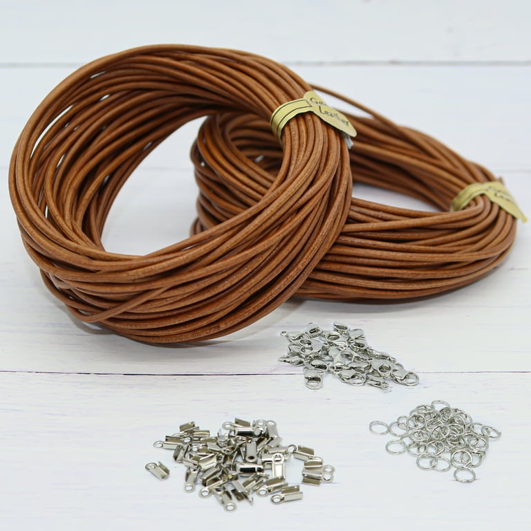 Fun-Weevz 10 Meters Genuine Leather Cord for Jewelry Making, 1.8mm Bracelet  Necklace String