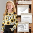 thumbnail image 2 of Xoenoiee Sunflower Bee Print Shirts for Girls Long Sleeve Tees Top Soft Crewneck Cropped Pullover Tshirt Fall Sweatshirt, 11-12 Years, 2 of 7