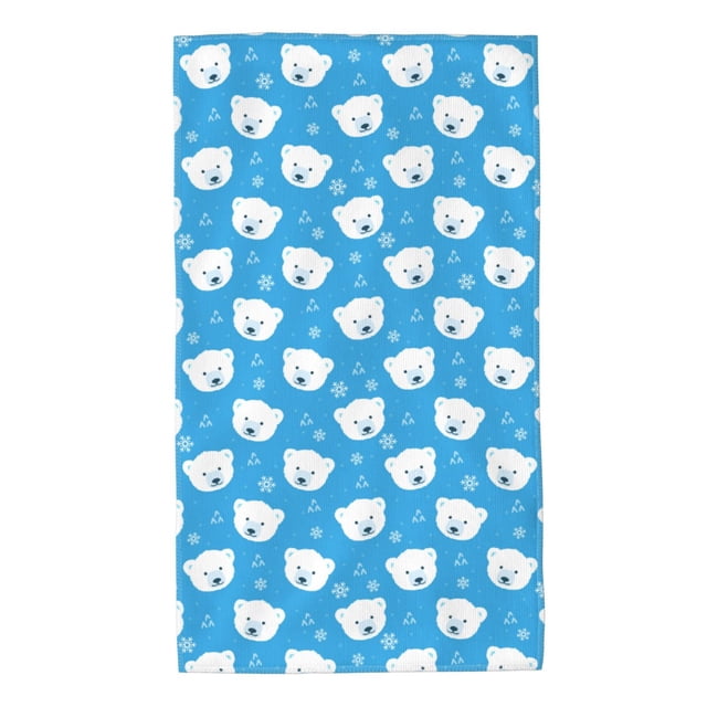 Balery Cute Polar Bear Toalla de Microfibra Premium con Estampado – 27.5x16 pulgadas, Alta Absorción, Suave y Aterciopelada, Secado Rápido