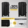 thumbnail image 3 of New York Xpress 3-Piece Hardside Luggage Set,20/26/30 Inch Expandable Spinner Suitcases w/TSA Lock, Black - DQ135, 3 of 10