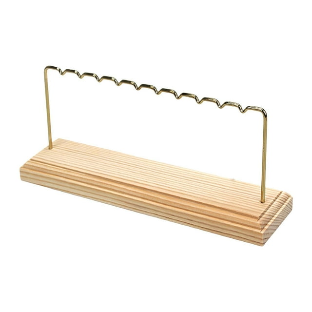 Wisewang Earring Display Holder Wood Base for Bracelet Showcase Small Ring Selling Necklace Gold Small