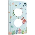 thumbnail image 2 of Light Switch Cover Cartoon Underwater Sea Animal Ocean Sea Turtle 2 Gang Wall Plate Double Light Switch Plate Toggle Decorative Outlet Covers Electrical Switchplate for Bathroom Nursery Decor, 2 of 8