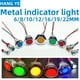 thumbnail image 2 of Luz indicadora LED de metal de 6/8/10/12/16/19/22 mm, luz de señal impermeable con cable de 3 V, 5 V, 6 V, 12 V, 24 V, 220 V, rojo, amarillo, azul, verde y blanco, 2 of 5