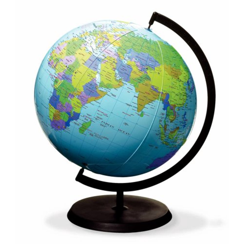 Hand2Mind Inflatable World Globe With Stand