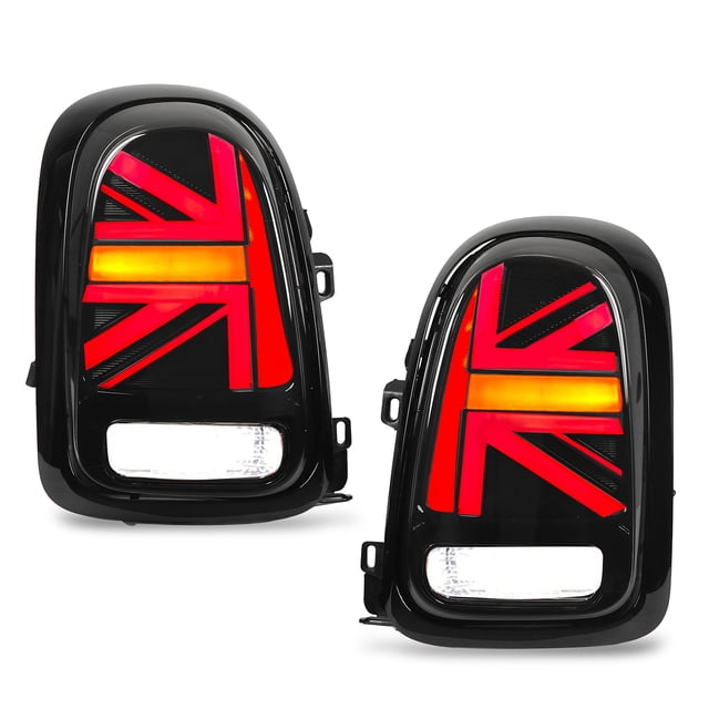 Luces traseras LED completas Union Jack con señales de giro secuenciales IP67 impermeables para Countryman F60 2017-2022 negro