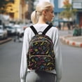 thumbnail image 7 of FORMRS Mini Backpack Purse for Women Quilted Travel Daypack Casual Shoulder Bag, Black Neon Lightning, 7 of 7