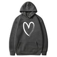 thumbnail image 4 of Women's Hoodies Fleece Sweatshirts Fall Long Sleeve Drawstring Pullover Comfy Heart Print Pullover Winter Loungewear, 4 of 4
