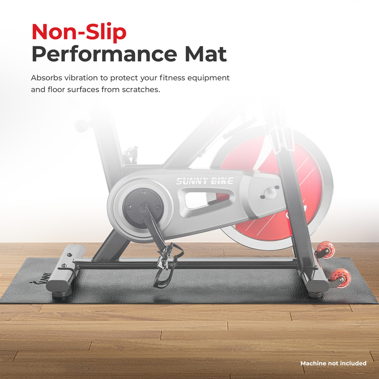 Sunny Health & Fitness Heavy Duty PVC Foam Equipment Mat w Free SunnyFit® App Membership- NO. 083 Small