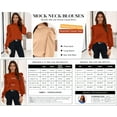 thumbnail image 6 of FreshPretty Women Satin Puff Long Sleeve Blouses Mock Neck Shirts Business Casual Tops Work Dressy Blouse Spring Fall Clothes, 6 of 9