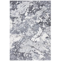 SAFAVIEH Cyrus Kaitlyn Abstract Shag Area Rug, Gray/Ivory, 5'5" x 7'6"