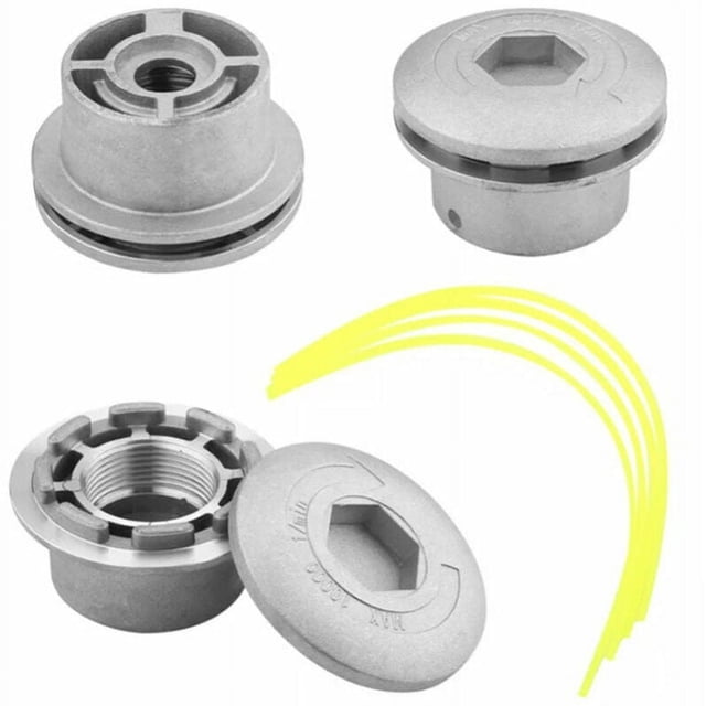 Accesorio para desbrozadora de césped, cabezal de corte de aluminio con juego de hilo de aluminio sólido que garantiza durabilidad, versátil para la mayoría de las cortadoras de césped, diseño