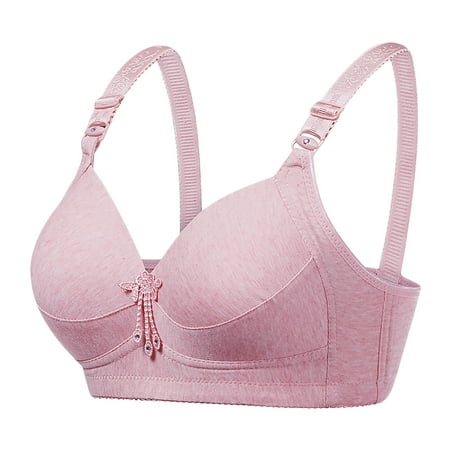 

YWDJ Everyday Bras for Women No Underwire Everyday Wire Free Underwear Onepiece Underwear Nursing Bras for Breastfeeding High Impact Bras Sports Bras for Women Longline Bras Push Up Bras Pink L