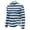 Blue, variant on Men's Striped Waffle Quarter Zip Pullover, Stand Collar Ribbed Cuffs Long Sleeve Top Casual Color Stripe Fall Daily Clothes Light Green S