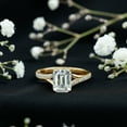 thumbnail image 3 of Rosec Jewels Certified Moissanite Emerald Cut Engagement Ring 2 Ct - Solitaire Ring for Women - 7X9 mm - D-VS1 Grade, 14K Yellow Gold, US 9.00, 3 of 8