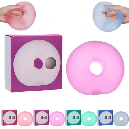 Gel-Filled Loop Stress Ball Soft Sensory Fidget Squeeze Toy for Adults Anxiety Relief Stress Reduction & Mental Relaxation Purple