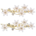 thumbnail image 1 of Miangastore Flower Shape Rhinestone Hairpins Women Bridal Accessory 2Pcs 2.8x1.2x0.8in, 1 of 9