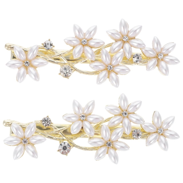 Miangastore Flower Shape Rhinestone Hairpins Women Bridal Accessory 2Pcs 2.8x1.2x0.8in