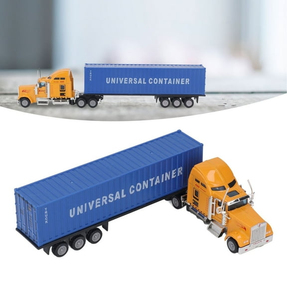 SSNTSY 1:65 Truck Model, Container Dump Trailer, 11 Inch Alloy Semi Truck with Detachable Cargo Container, Alloy Car Truck Toy for Boys and Girls Birthday Gifts, Super Long Transport Truck Model