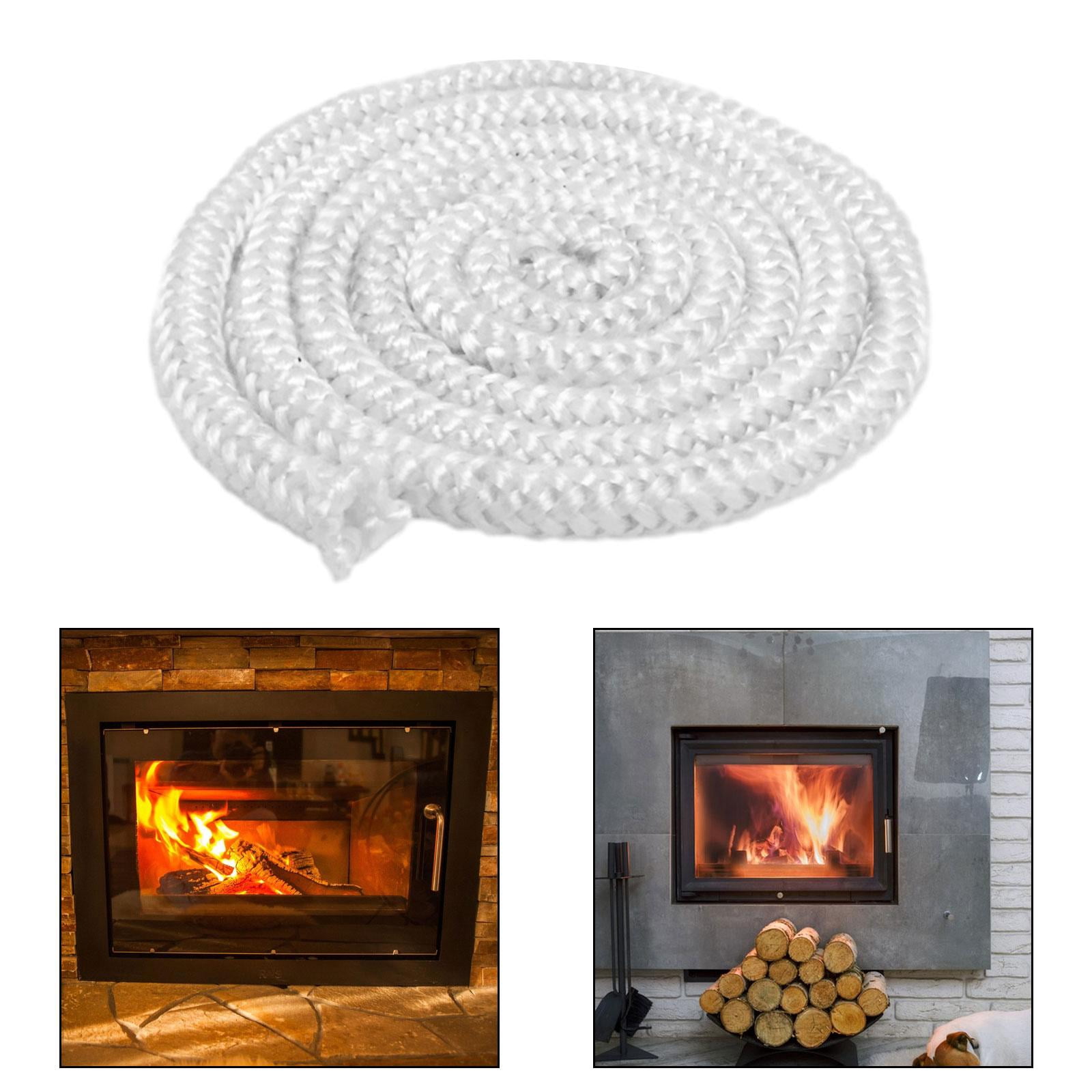 TISHITA Fireplace Door Seal Rope, Door Gasket Fiberglass Rope Seal Fire Resistance High Temperature Gasket Rope 25mmx2m