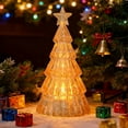 thumbnail image 5 of Mini Desktop Christmas Tree 4 Inches Tall with Warm White LED Lights – Battery Operated Tabletop Holiday Decor for Office Home Dorm Room Christmas Village Stocking Stuffer Gift, 5 of 6