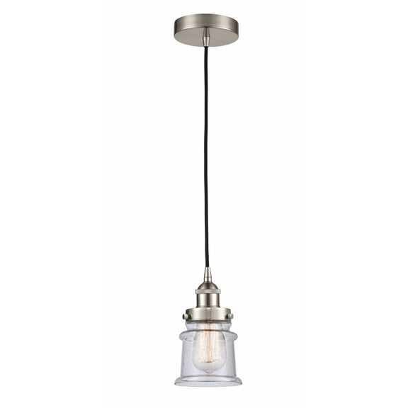616-1PH-SN-G184S-LED-Innovations Lighting-Canton - 1 Light Mini Pendant In Industrial Style-10 Inches Tall and 6 Inches Wide Brushed Satin Nickel