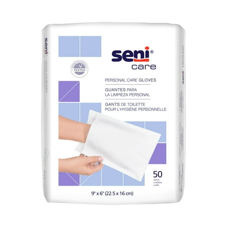 Seni Care Wash Mitt 6 x 9 S-NG50-C41 1 Pack 50 Wipes