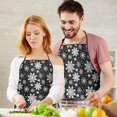 thumbnail image 4 of Black Christmas Snowflake Pattern Apron-Garden Aprons for Women with Pockets-Cotton Linen Waterproof Kitchen Cooking Gardening Aprons Adjustable for Kitchen,Cooking,BBQ and Salon 33"x27", 4 of 7