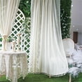 thumbnail image 6 of Lapalife Boho Curtains for Bedroom Windows Sheer Curtains Crochet Vintage Cotton Curtains Panels with Tassel for Bedroom,1Panel, 6 of 8