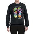 thumbnail image 2 of Wild Bobby, If I Can't Wear My Flip Flops I'm Not Going Colorful Sandals Streetwear Unisex Crewneck Graphic Sweatshirt, Black, Small, 2 of 3