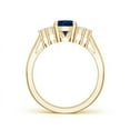 thumbnail image 2 of ANGARA Natural 1.55 ct Blue Sapphire Ring with Trio Diamond Accents in 14K Yellow Gold for Women (Size-8x6mm) | September Birthstone, Anniversary, Jewelry Gift for Women | Natural Sapphire Ring, 2 of 8