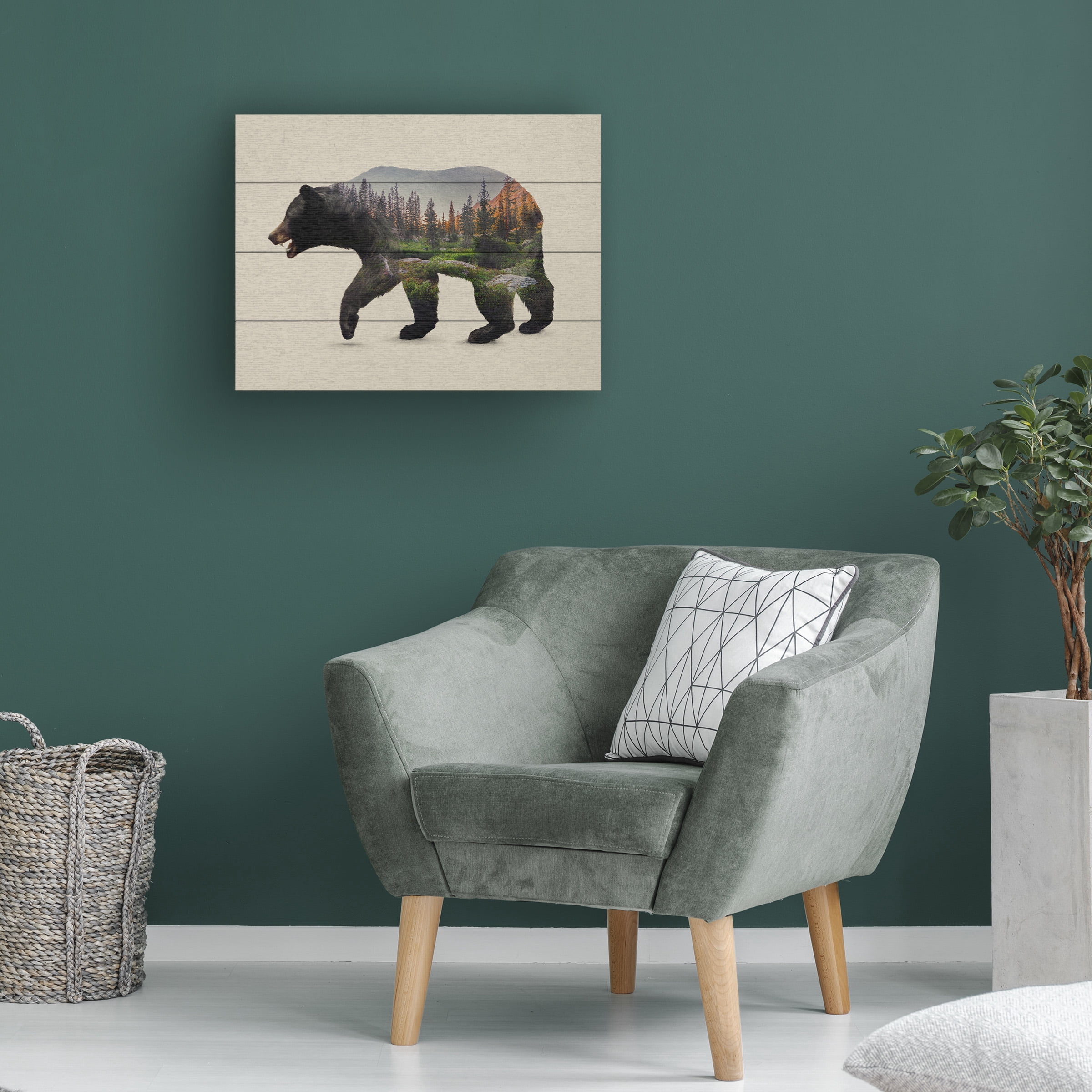 Davies Babies 'The North American Black Bear' Wood Slat Art 12x16