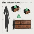 thumbnail image 3 of EDX Commo à 5 Tiroirs pour Chambre, Petite Armoire de Rangement en Tissu, Brun Rustique, 3 of 8