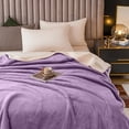 thumbnail image 2 of Sherpa Throw Blanket for Couch Sofa - Fuzzy Soft Cozy Blanket for Bed, Fleece Thick Warm Blanket for Winter, Purple Fall Winter Queen Blanket, 80x90 Inches, 2 of 7