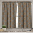thumbnail image 2 of Ambesonne Moroccan Valance & Curtain, Traditional, 55"x24", Blue Sepia Redwood, 2 of 6