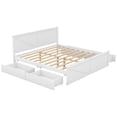 thumbnail image 6 of King Size Wooden Platform Bed Frame with Four Storage Drawers, King Storage Bed Frame with Headboard for Bedroom, Slatted Supports, No Box Spring Needed, 6 of 7