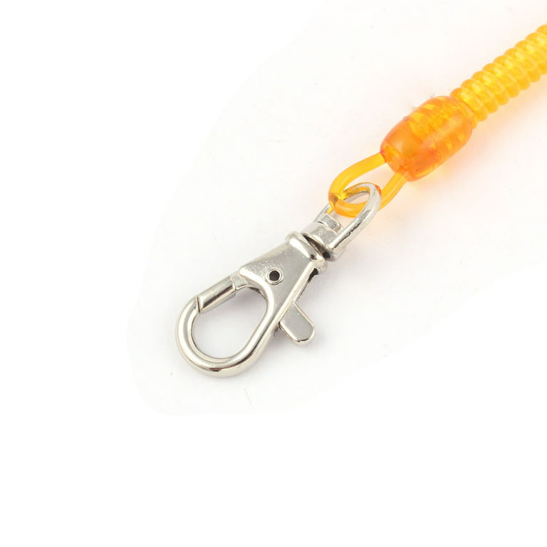 Uxcell Plastic Retractable Spiral Stretch String Lanyard Wrist Coil Keyring  Key Chain 6pcs