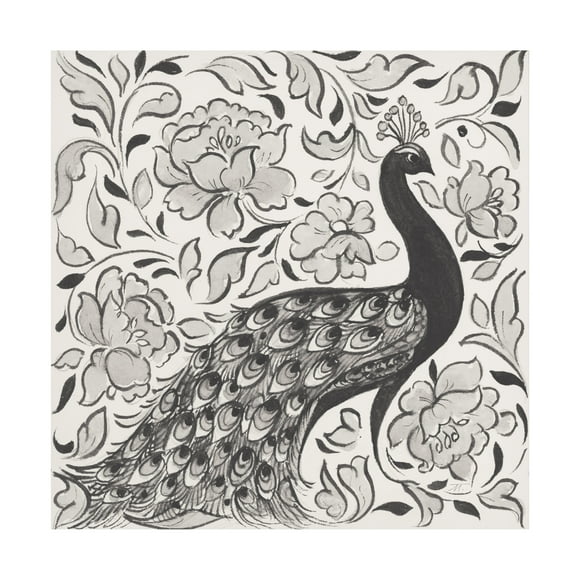 Miranda Thomas 'Peacock Garden IV BW' Canvas Art