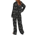 thumbnail image 4 of Fewfanhot 2 Piece Sets for Women Long Sleeve Button Down Sleepwear 2 Piece Nightwear Women Pjs Sets, 4 of 8